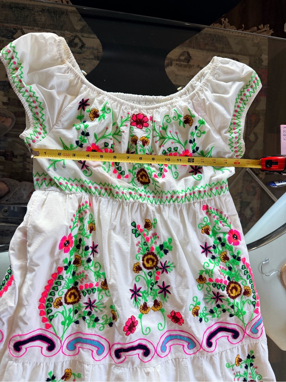 Anthropologie White Maxi Dress with Multicolor Floral Embroidery - Picture 5 of 8